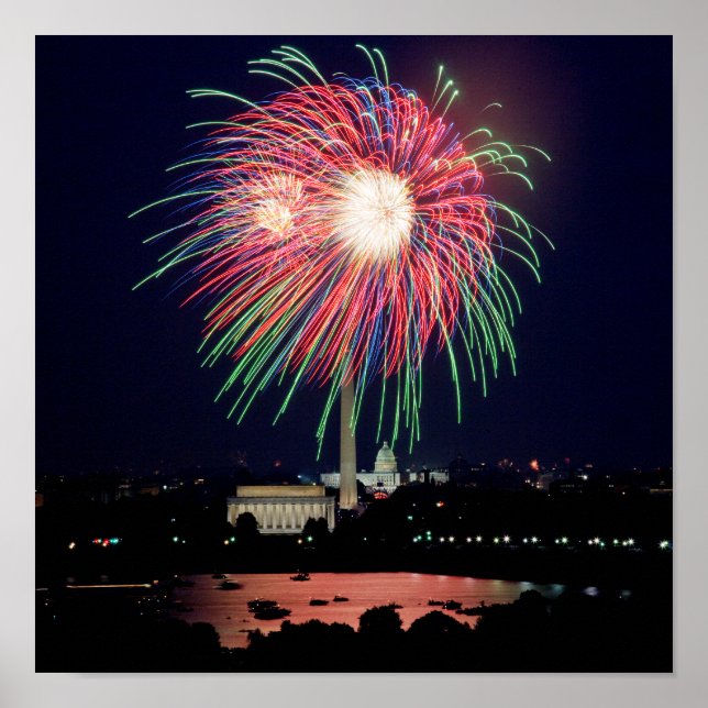 Affiche de feux d'artifice à DC (Devant)