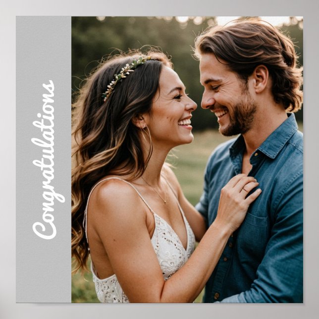 Affiche de fiançailles personnalisée texte et phot (Devant)