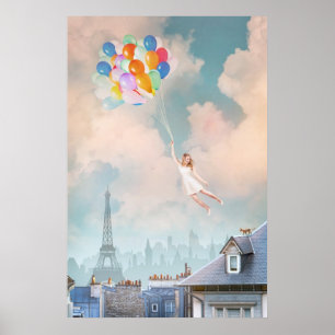 Affiche de fille de ballon
