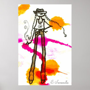 affiche de fille de hippie