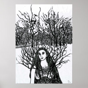 Affiche de fille de Raven