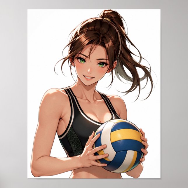 Affiche de fille de volley-ball anime (Devant)