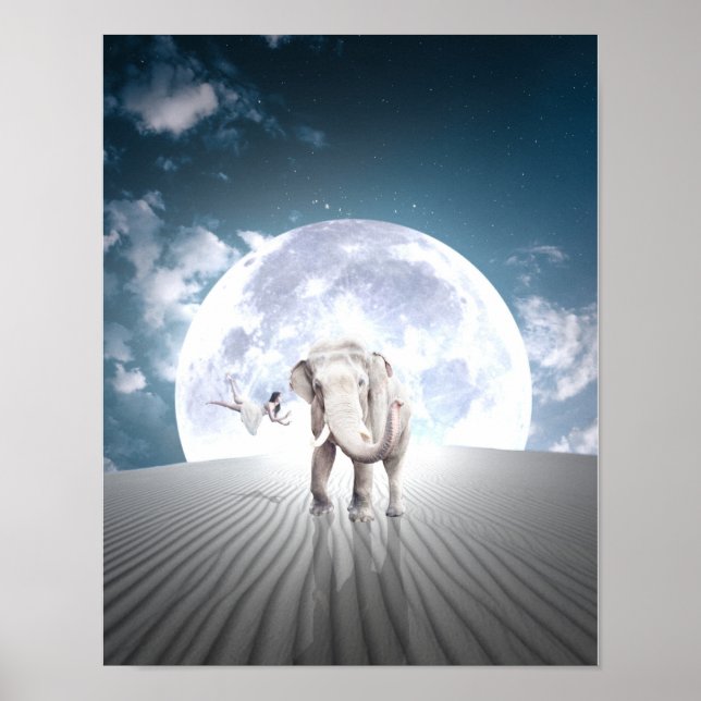 Affiche de fille Imaginaire Elephant Moon (Devant)