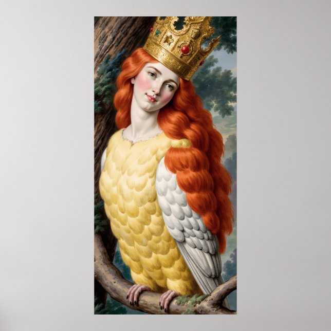 Affiche de Fille Monstre Harpie aux Cheveux Orange (Devant)