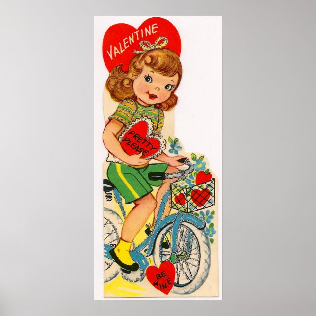 Affiche de fille Retro vintage Valentine (Devant)