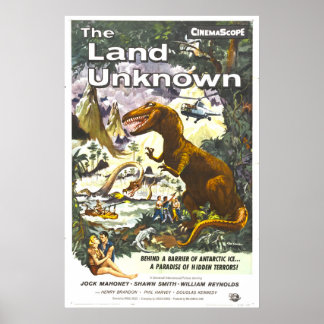 Affiche de film de dinosaure Land Unknown