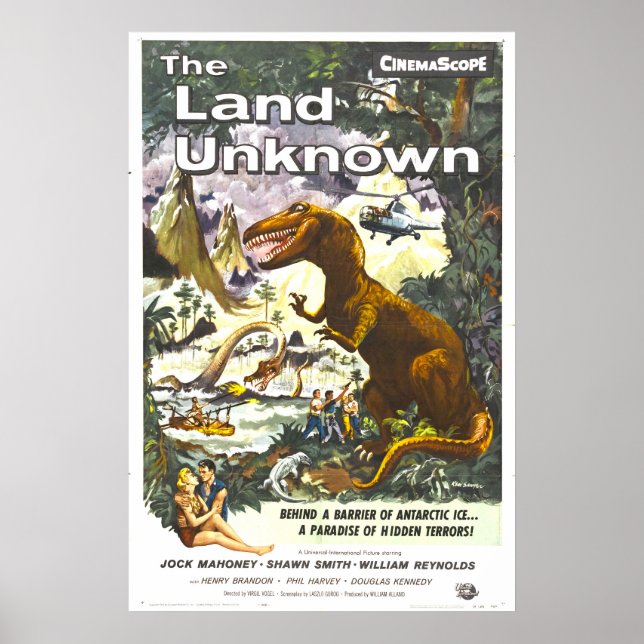 Affiche de film de dinosaure Land Unknown (Devant)