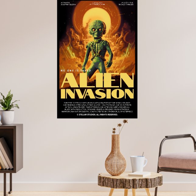 Affiche de film de science-fiction rétro inspirée  (Salon 3)