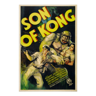 Affiche de film d'horreur de monstre Fils de Kong