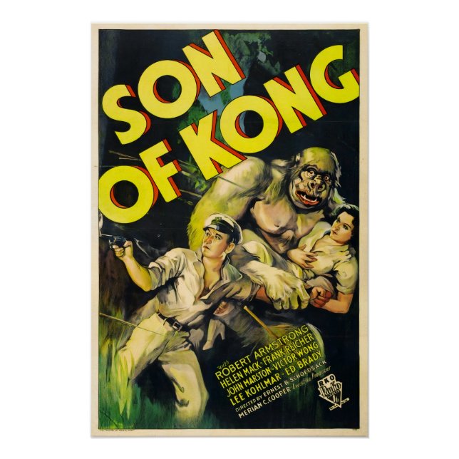 Affiche de film d'horreur de monstre Fils de Kong (Devant)