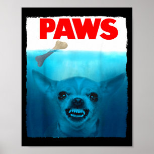 Affiche de film drôle de pattes de chien Chihuahua