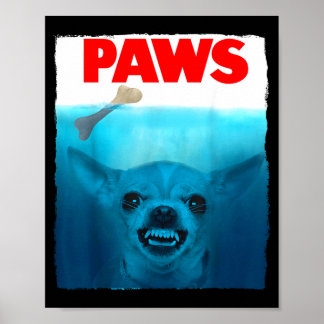Affiche de film drôle de pattes de chien Chihuahua