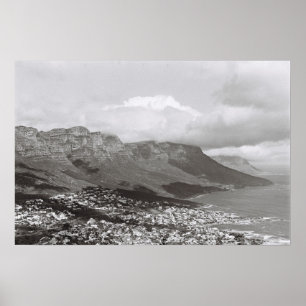 Affiche de film monochrome Cape Town 12 Apôtres Ko
