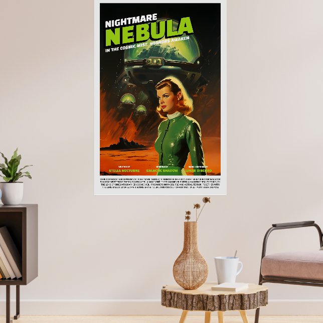 Affiche de film rétro Alien Sci-Fi inspirée pour m (Salon 3)
