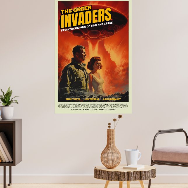 Affiche de film rétro Alien Sci-Fi inspirée pour m (Salon 3)