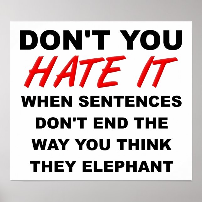 Affiche de fin de phrases drôles (Devant)