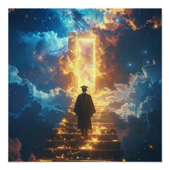 Affiche de fin d'études Chemin Doré vers le Succès (Devant)