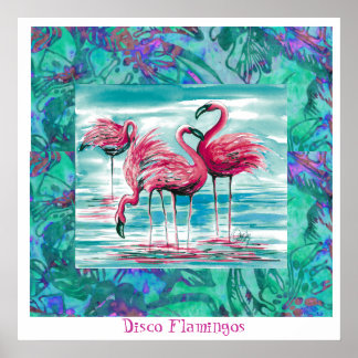 Affiche de Flamants roses Disco