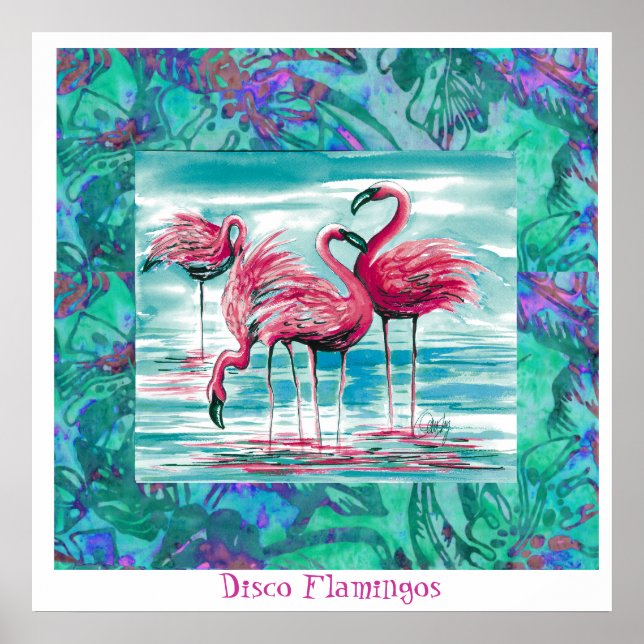 Affiche de Flamants roses Disco (Devant)
