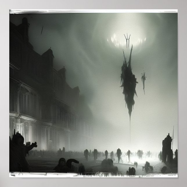 Affiche de flambée de zombies IA #01 (Devant)