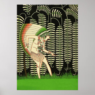 Affiche de Flapper des années 1920 – Femme Art Déc