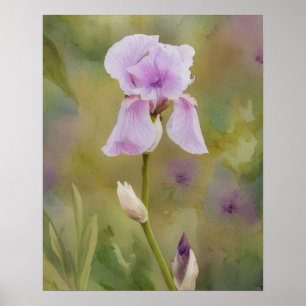 Affiche de fleur d'art iris violet