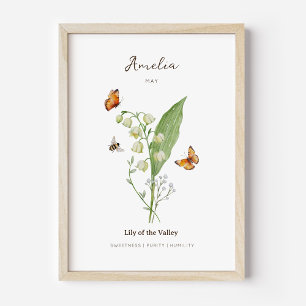 Affiche de fleur de naissance Muguet