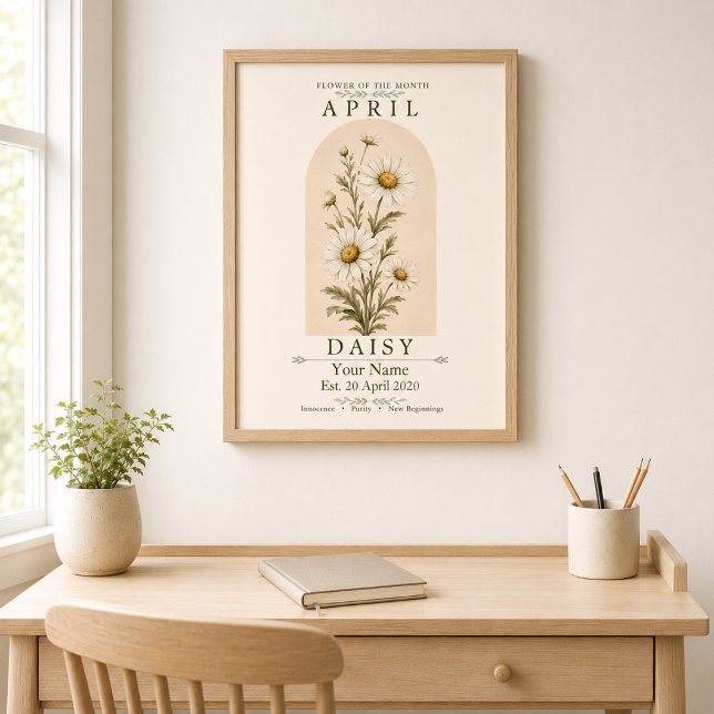 Affiche de fleur de naissance personnalisée d'avri (Créateur téléchargé)