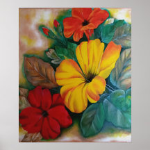 Affiche de fleur d'hibiscus tropical vibrant