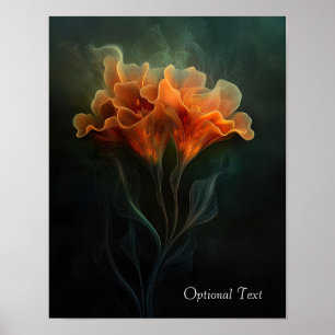 Affiche de fleur orange éthérée personnalisable