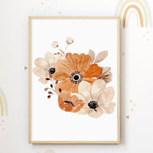 Affiche de fleurs à l'aquarelle pour chambre d'enf