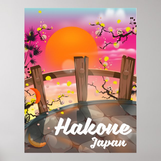Affiche de fleurs de Hakone Japon. (Devant)