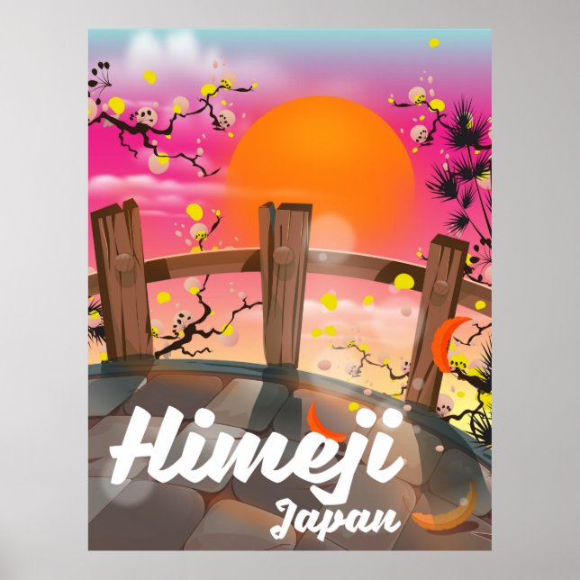 Affiche de fleurs de Himeji Japon. (Devant)