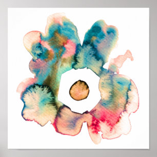 Affiche de fleurs moderne à l'aquarelle dessinée à