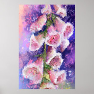 Affiche de fleurs roses violettes magnifiques