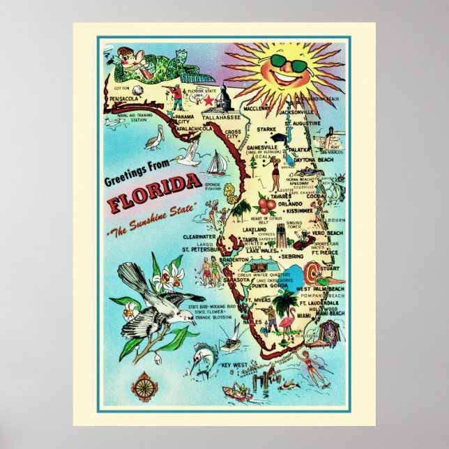 Affiche de Floride 24x32 (Devant)