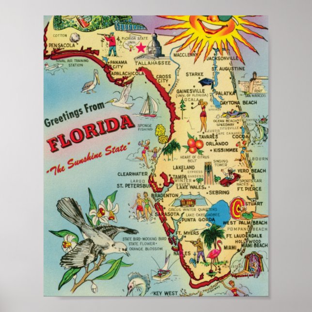 Affiche de Floride 8x10 (Devant)