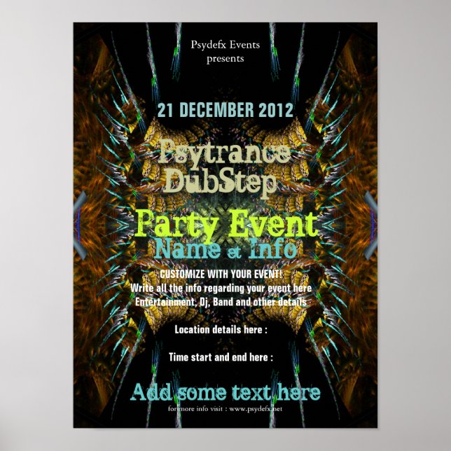 Affiche de flyer de la fête Fractal Blast (Devant)