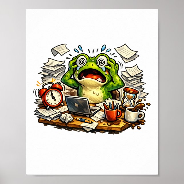 Affiche de fonte de grenouille paniquée par échéan (Devant)
