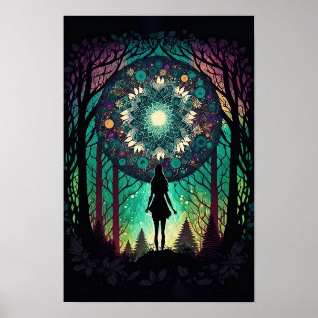 Affiche de forêt mandala psychédélique | Tripant 1 (Devant)