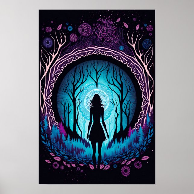 Affiche de forêt mandala psychédélique | Tripant 2 (Devant)