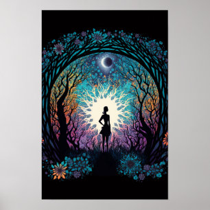 Affiche de forêt mandala psychédélique Trippy 4