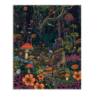 Affiche de forêt psychédélique