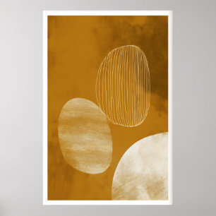 Affiche de formes organiques abstraites - Ligne mi