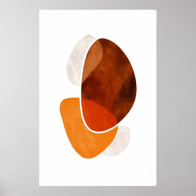 Affiche de formes organiques superposées Art ovale (Devant)