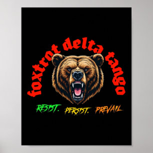 Affiche De Foxtrot Delta Tango - Gothique Bold Typographie