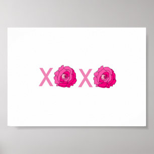 Affiche de Frameable d'impression de rose de XOXO
