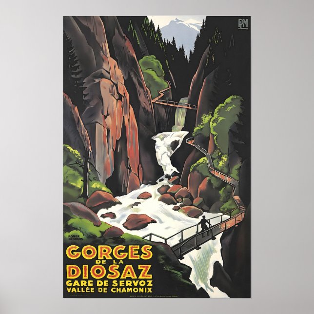 Affiche de France Art français Les Houches Gorges  (Devant)