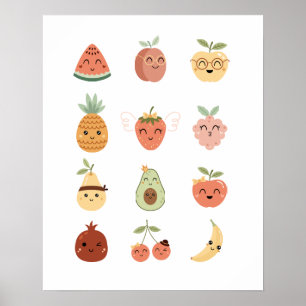 Affiche de fruit mignon à imprimer