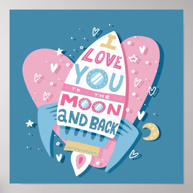 Affiche de fusée pour T'aimer jusqu'à la Lune (Devant)